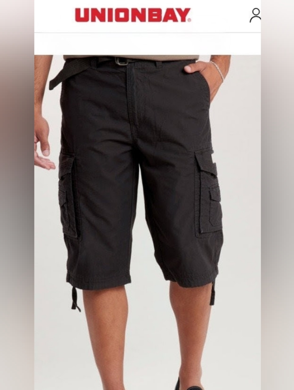 Men's Unionbay Messenger Double Stack Cargo Shorts Black in Size 40 BNWOT